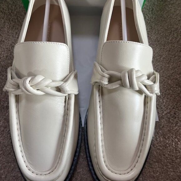Bottega Veneta - Astaire Leather Knot Loafers in color 'string' (white) - Picture 1 of 7